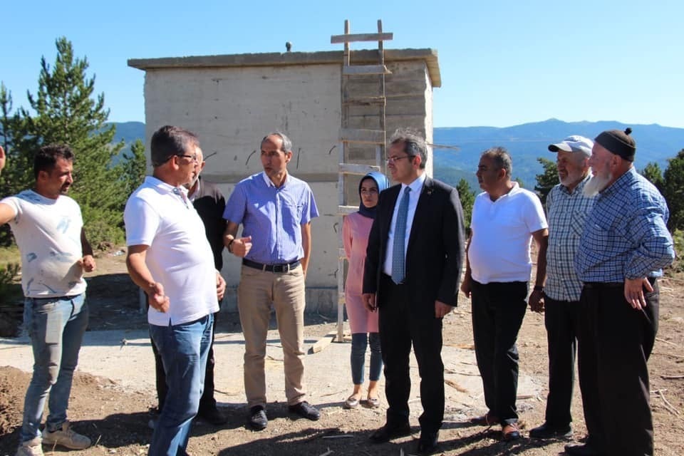 Kaymakam Deniz Pişkin, su deposu çalışmalarını inceledi 