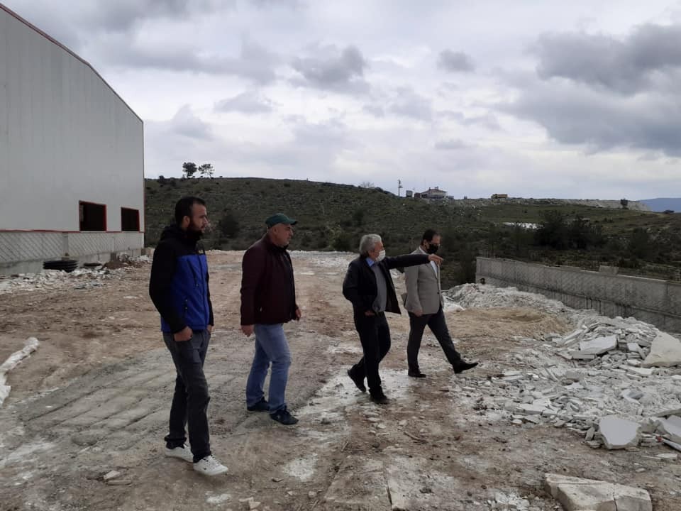 Kaymakam ve belediye başkanından sanayi alanında inceleme 