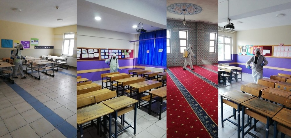 Kaynaşlı’da her yer dezenfekte ediliyor 