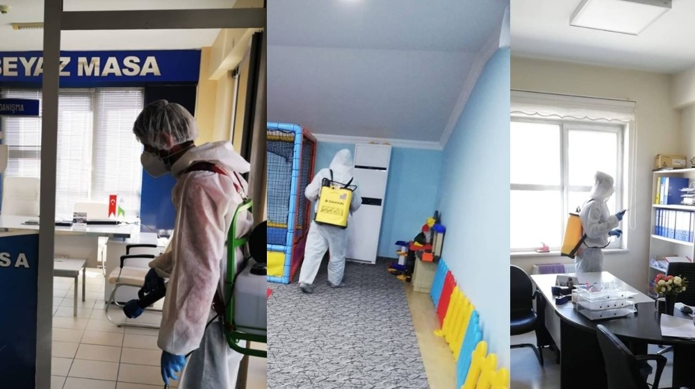 Kaynaşlı’da her yer dezenfekte ediliyor 