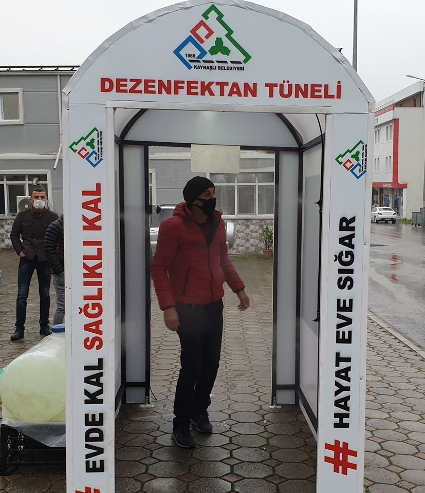 Kaynaşlı’ya dezenfektan tüneli koyuldu 