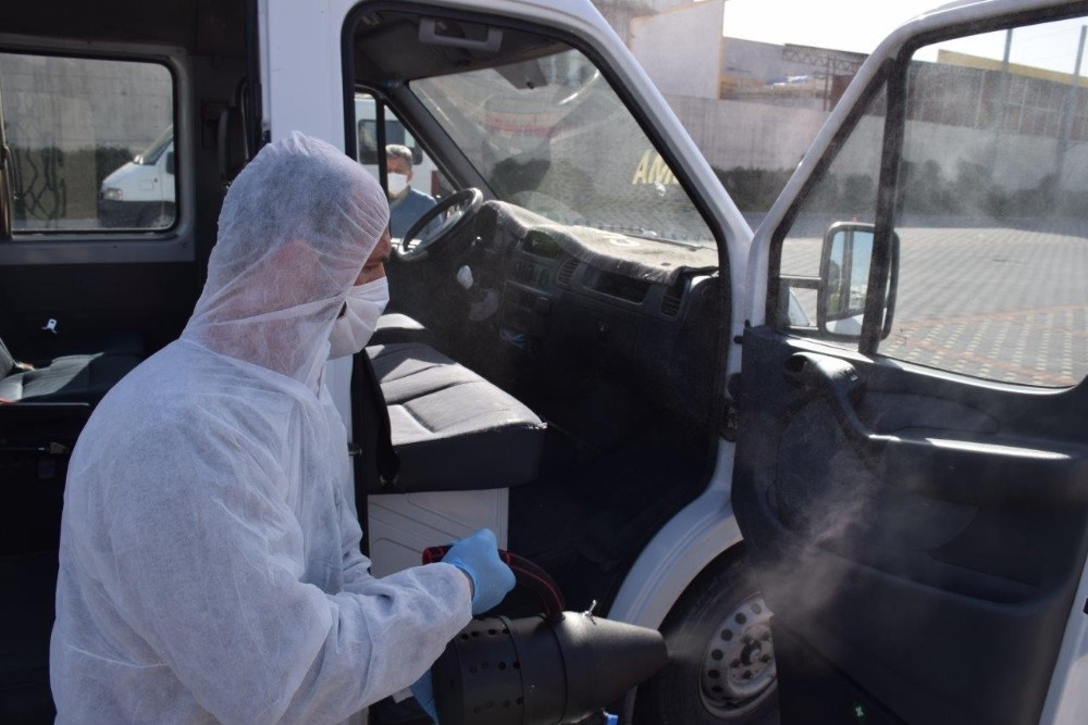 Kayseri OSB, Korona virüse karşı servis araçlarını ücretsiz dezenfekte ediyor 