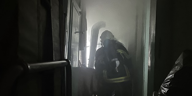 Kayseri'de bir evin banyosunda yangın