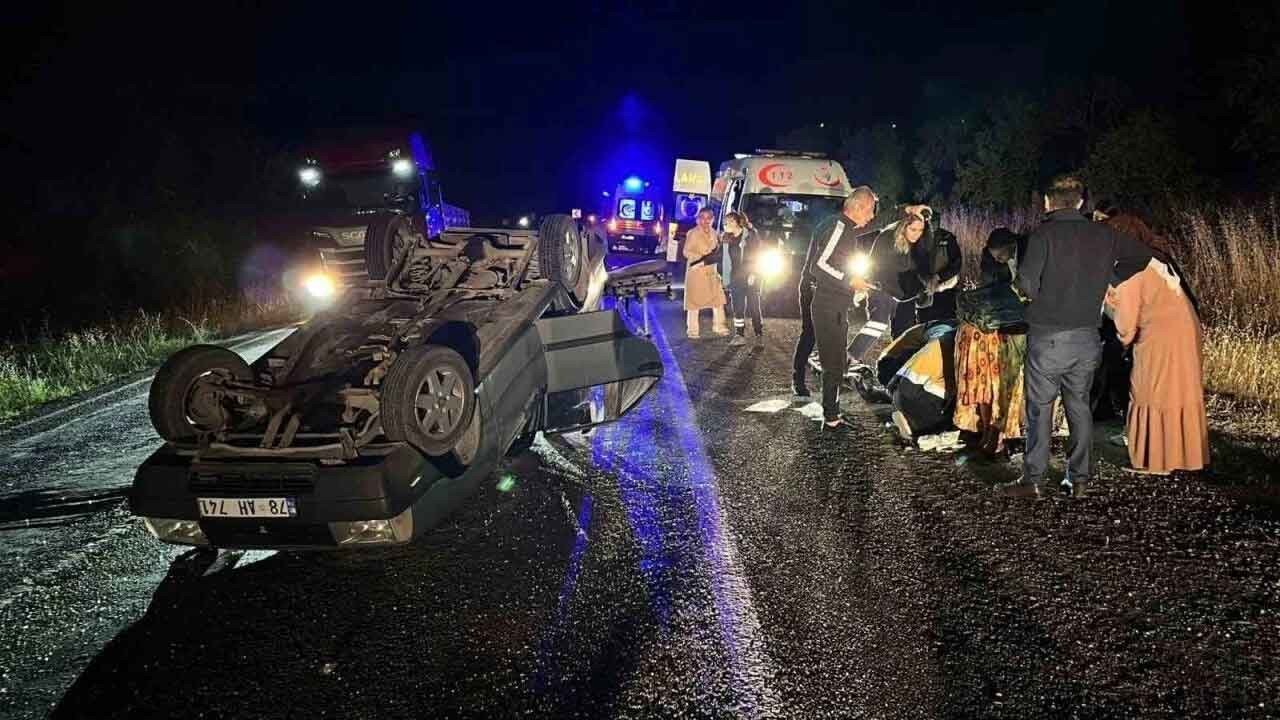 Kayseri'de feci kaza! Otomobil çarpmanın etkisiyle ters döndü!
