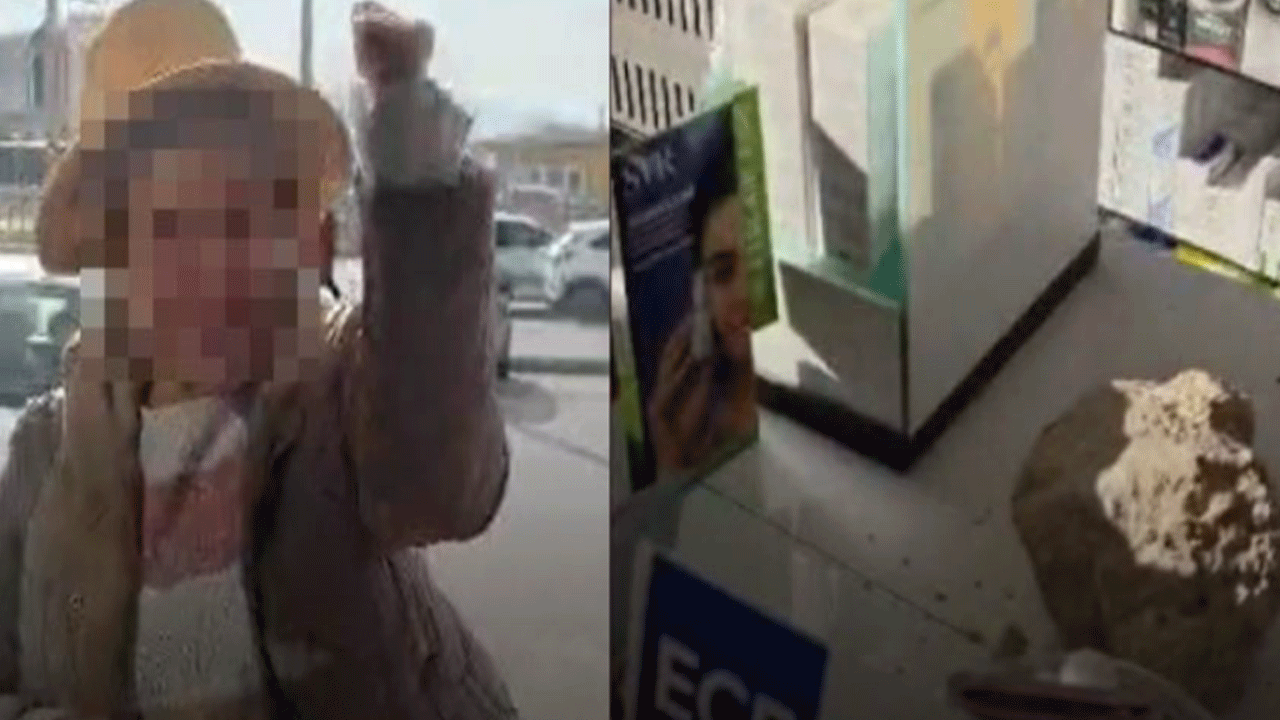 Kayseri'de tepki çeken olay: Fark ücreti ödemek istemeyen kadın eczaneyi taşladı!