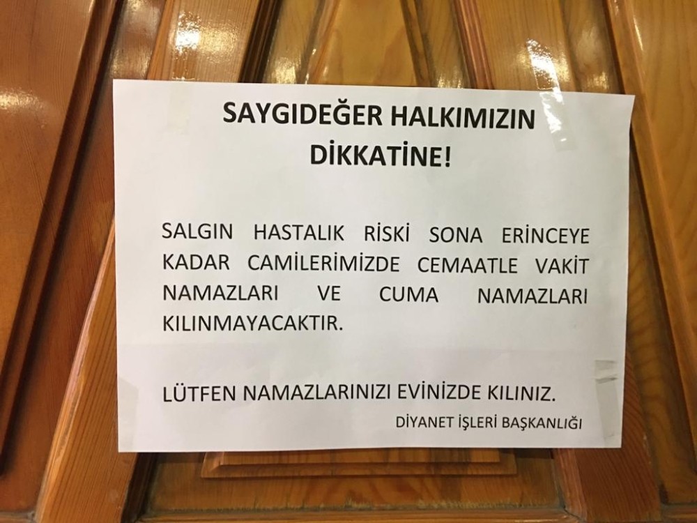 Kayseri’de vatandaşlar uyarıları dikkate aldı, camiler boş kaldı 