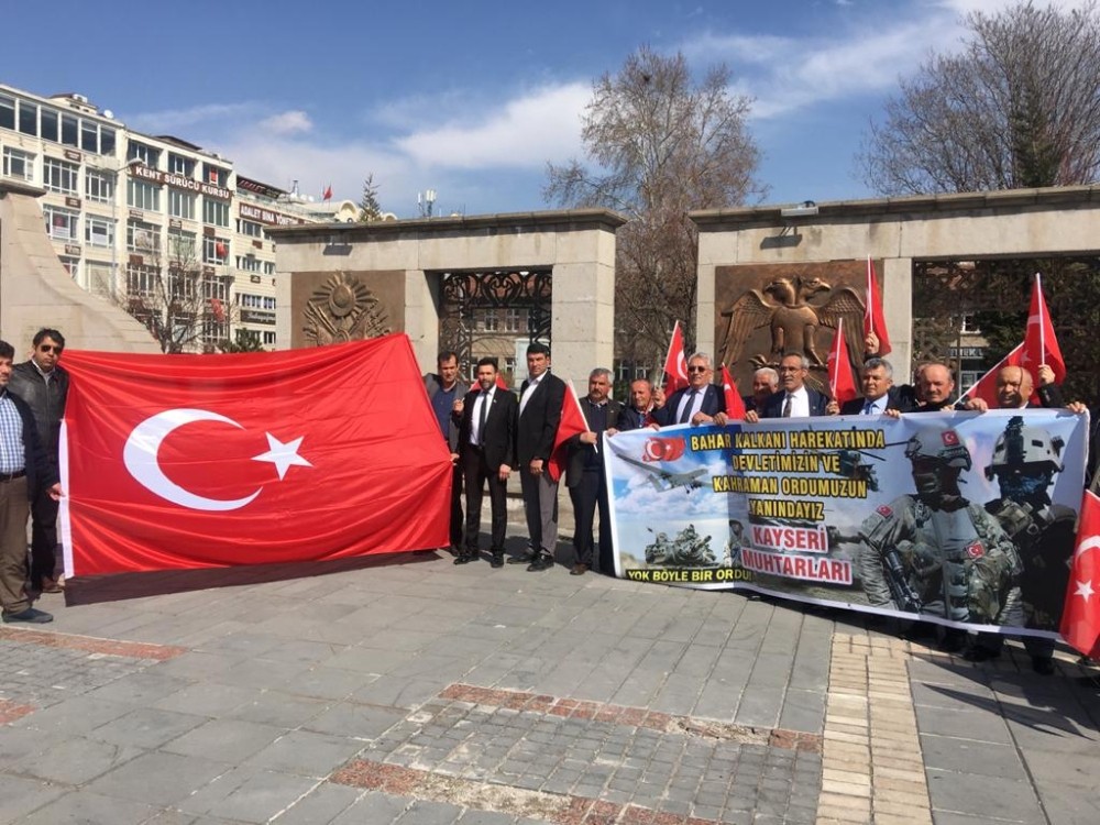 Kayserili muhtarlardan Bahar Kalkanı Harekatı’na destek 