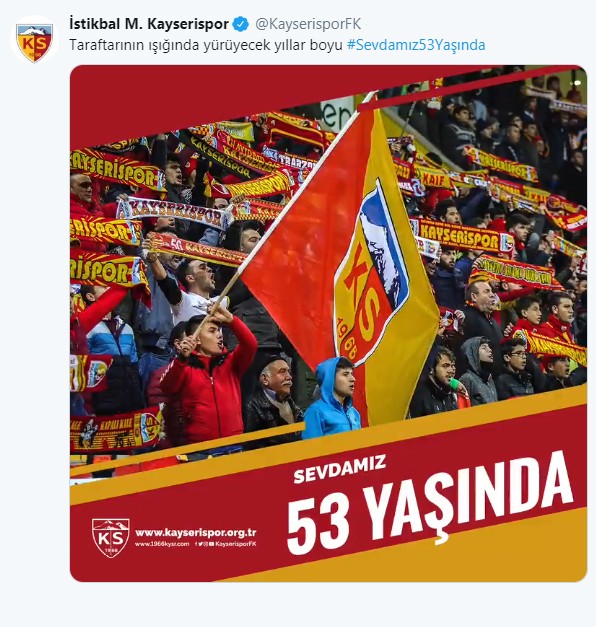 Kayserispor 53 yaşında 