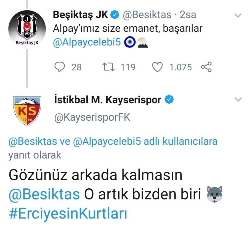 Kayserispor’dan Beşiktaş’a: 