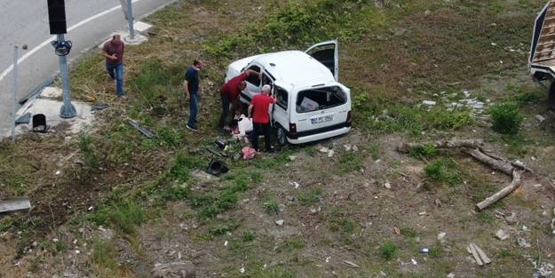 Kaza anı drone kamerasına anbean yansıdı!