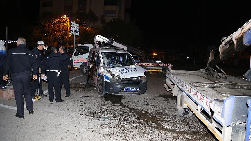 Kaza yerine gelen polislerin aracı da kazaya uğradı