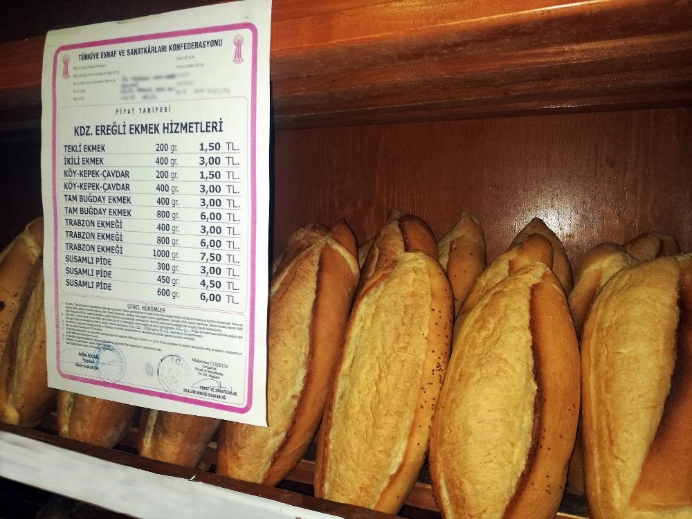 Kdz. Ereğli’de ekmek fiyatları yüzde 20 zamlandı 