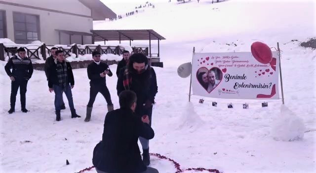 Kelltepe Kayak Merkezi’nde sürpriz evlilik teklifleri 