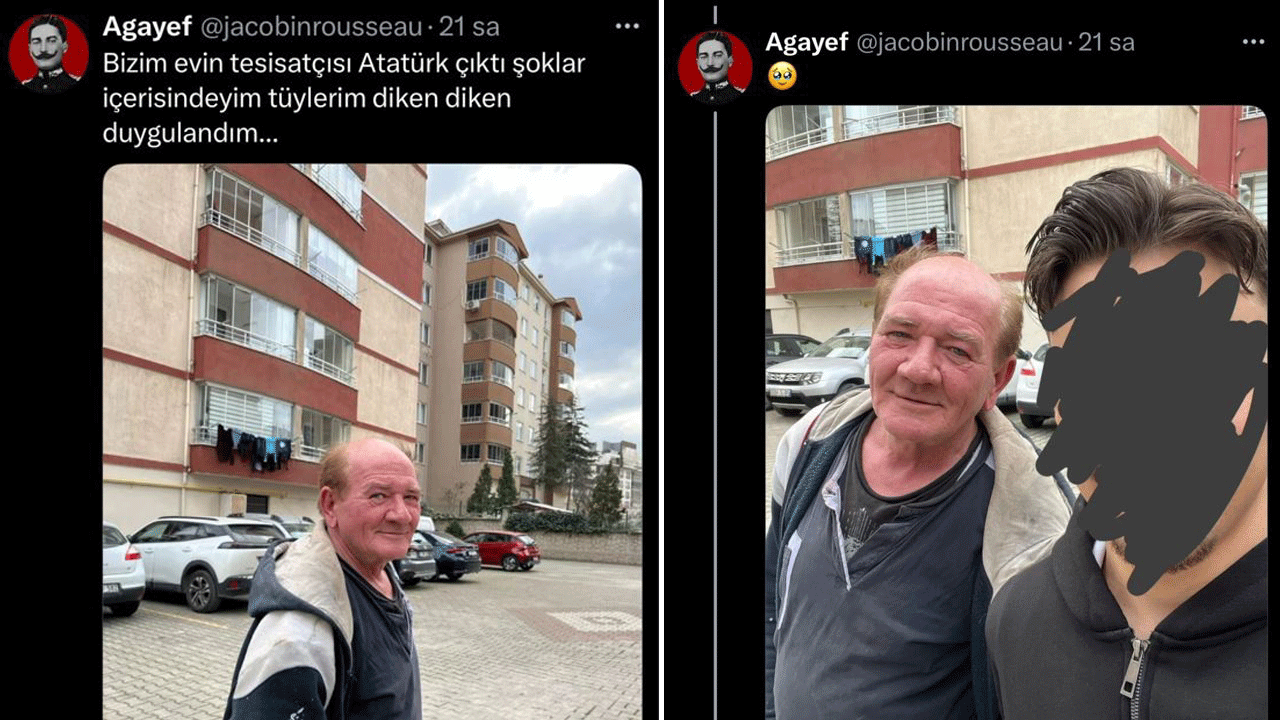 Kemalistlerin tüyler diken diken: Tesisatçı çağırdı Atatürk geldi!