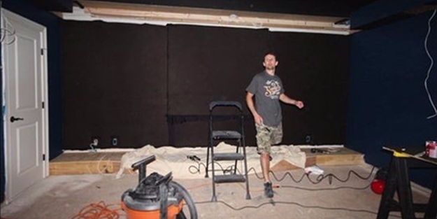 Kendi sinema salonunu yaptı!