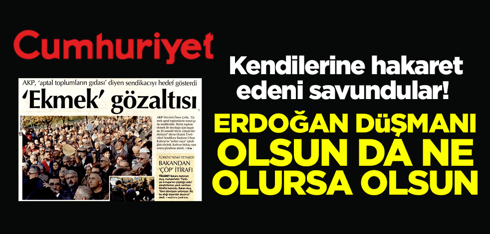 Kendilerine hakaret edeni savundular! Erdoğan düşmanı olsun da ne olursa olsun