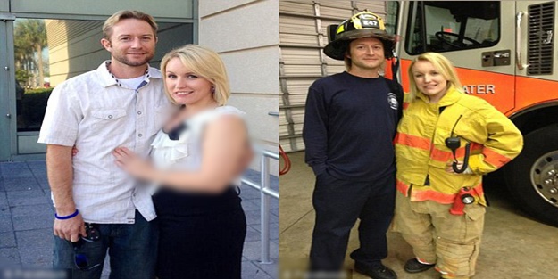 Kendisini kurtaran itfaiyeciyle evlendi