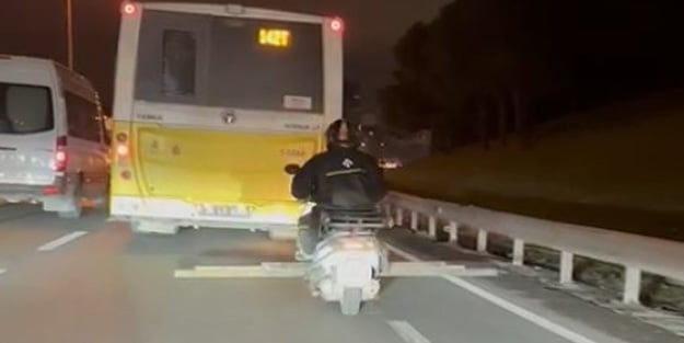 Kendisinin de diğer sürücülerin de canını tehlikeye attı! O anlar böyle kaydedildi