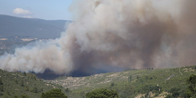 Kepsut'ta çıkan yangının ilerlemesi durdu