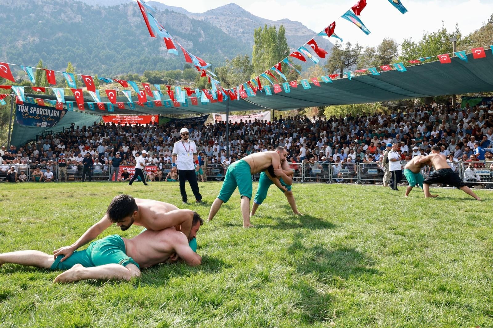 Kertmen'de yaklaşık 20 yıl sonra düzenlenen güreş festivaline 733 güreşçi katıldı