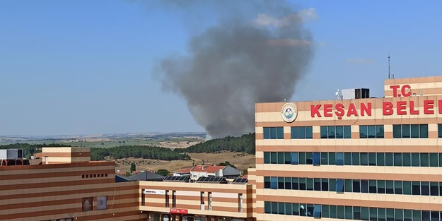 Keşan’da ormanlık alanda korkutan yangın