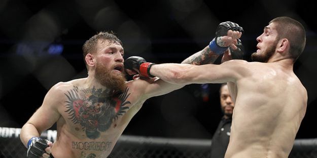 Khabib Nurmagomedov, McGregor'u 4 rauntta devirdi!