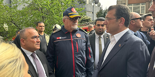 Kibir abidesi İmamoğlu Cumhurbaşkanı Erdoğan aradıktan sonra yangın yerine gelebildi!