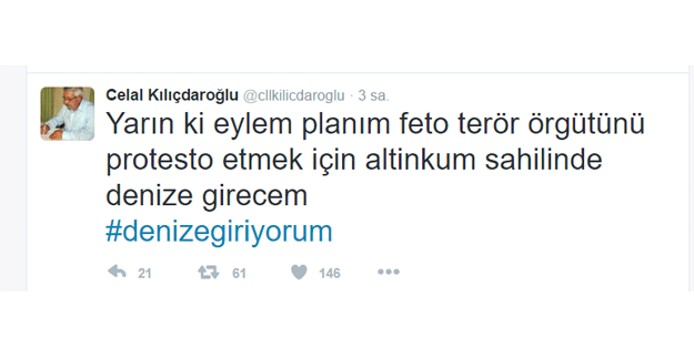 Kılıçdaroğlu protesto için denize giriyor