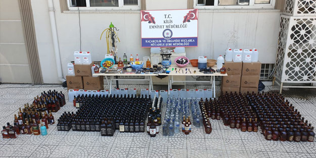 Kilis'te sahte içki ve alkol operasyonu