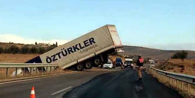 Kilis'te şoke eden görüntü! Asılı kaldı