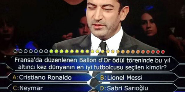 Kim Milyoner Olmak İster'de tepki çeken Sabri Sarıoğlu sorusu