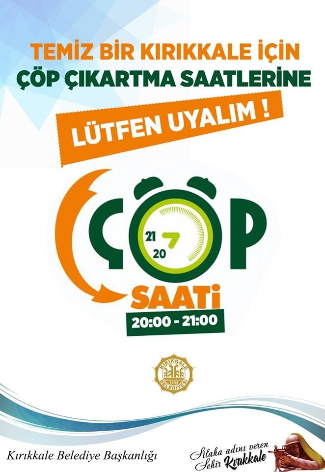 Kırıkkale Belediyesinden ‘çöp saati’ hatırlatması 