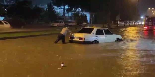 Kırıkkale'de şiddetli sağanak yağmur etkili oldu