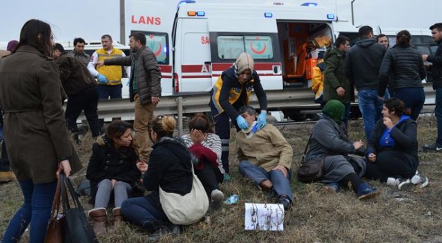 Kırklareli Lüleburgaz'da zincirleme trafik kazası: 29 yaralı