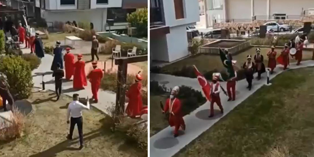 'Kırmızı' Antalya'da 'mehter marşlı' kız isteme töreni