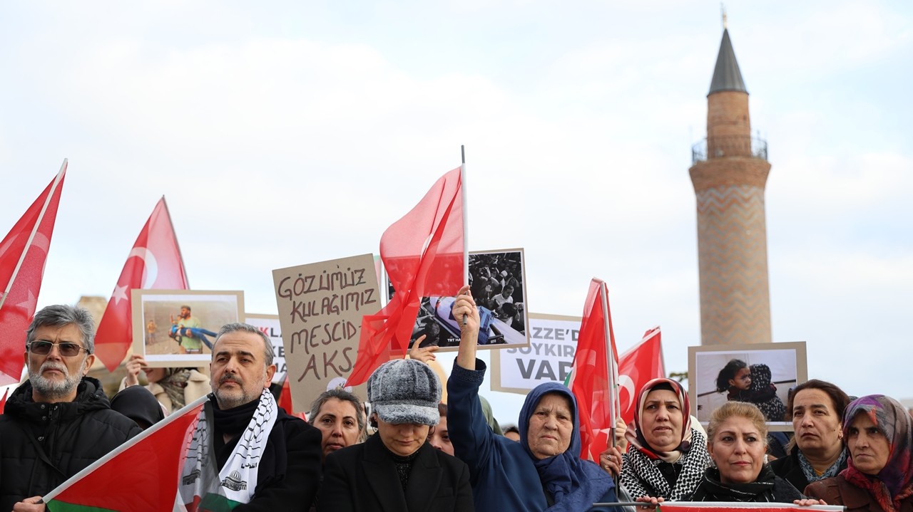 Kırşehir’de sivil toplum kuruluşlarından İsrail'e protesto