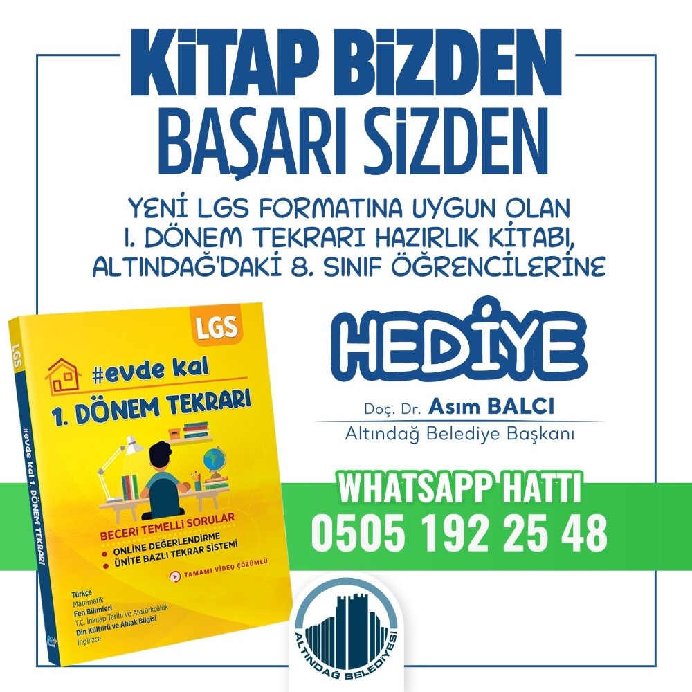 Kitaplar Altındağ Belediyesi’nden, başarı öğrencilerden 