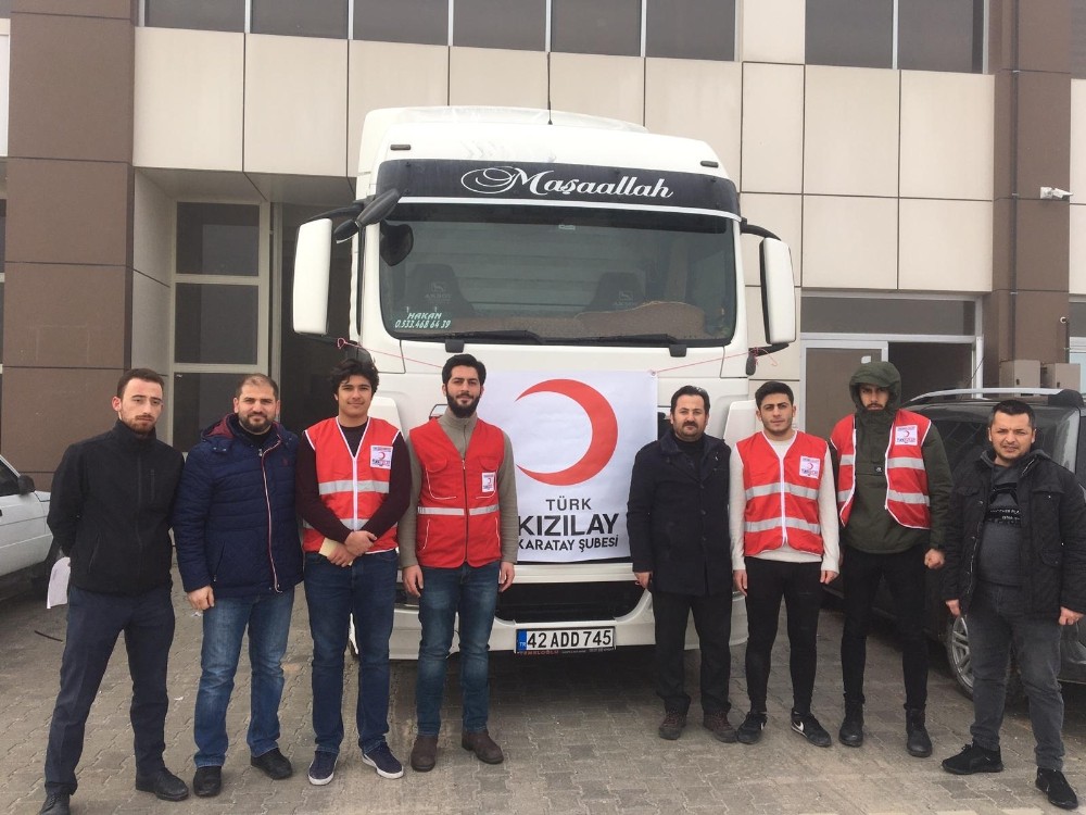 Kızılay Karatay Şubesinden Elazığ’a yardım tırı 