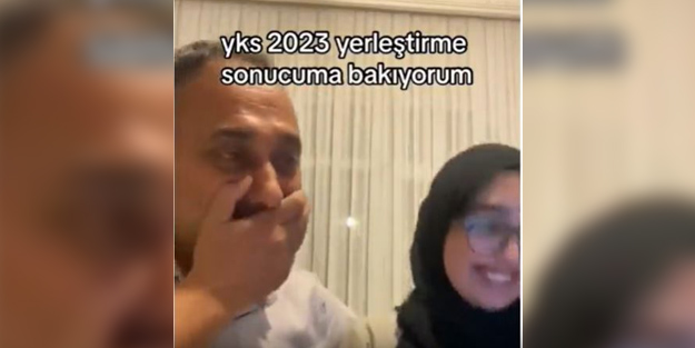 Kızının hukuk fakültesini kazandığını gören babanın duygusal anları sosyal medyada gündem oldu