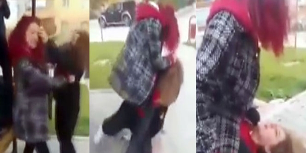 Kızlar kavga etti erkekler bahis oynadı!./VİDEO