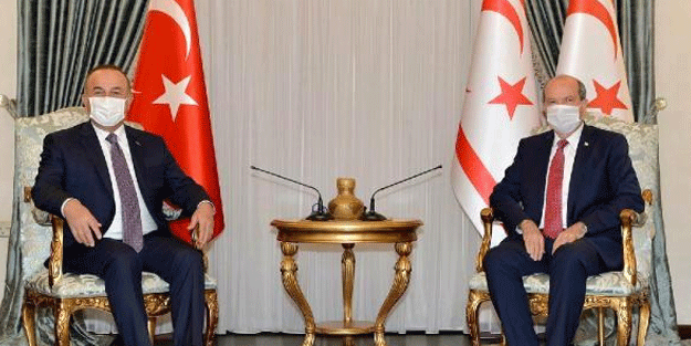 KKTC Cumhurbaşkanı Ersin Tatar, Dışişleri Bakanı Çavuşoğlu'nu kabul etti