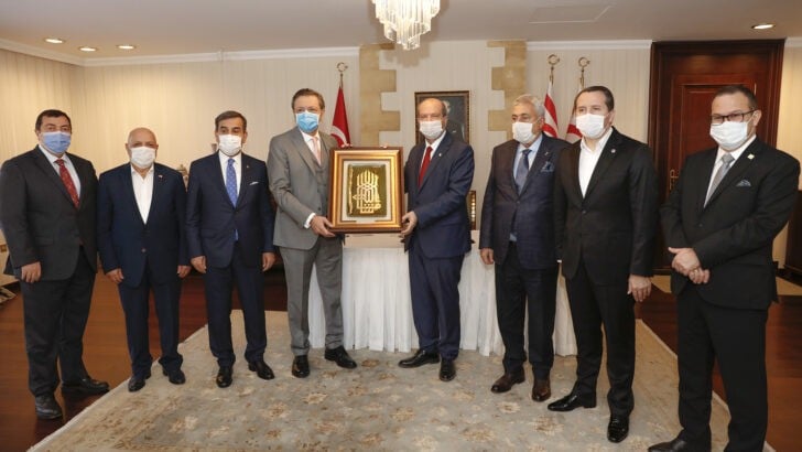 KKTC Cumhurbaşkanı Tatar TOBB heyetini kabul etti