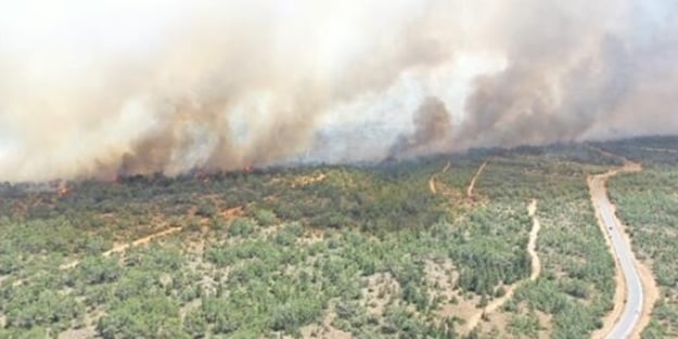 KKTC'de korkutan yangın! Türkiye'den 2 helikopter yola çıktı