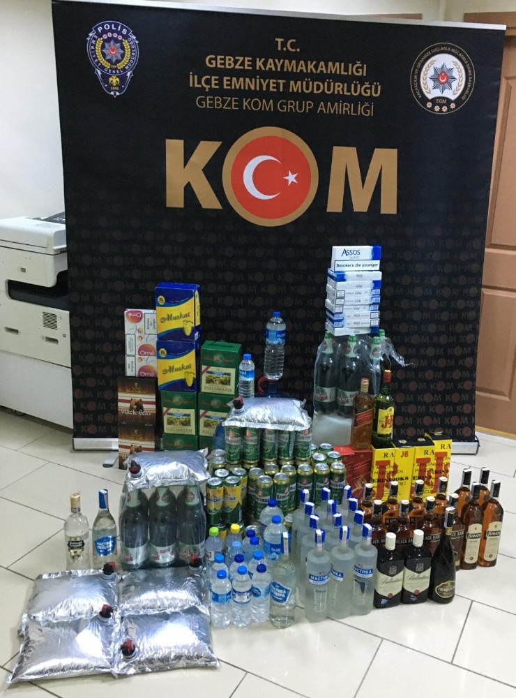 Kocaeli’de çok miktarda kaçak içki ele geçirildi 