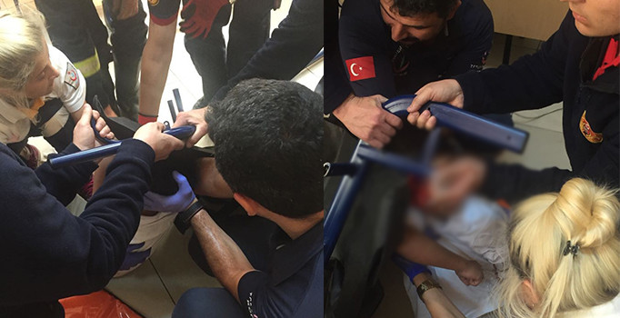 Kocaeli'de küçük çocuğun başına sınıftaki sıra demiri saplandı