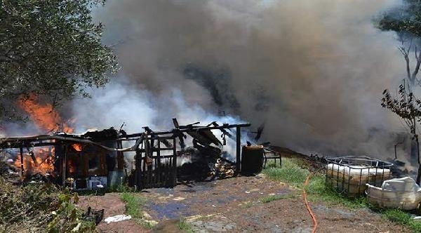 Kocaeli'de samanlıkta çıkan yangında 2 ev kül oldu