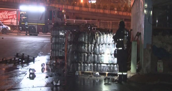 Kocaeli'de su dolu şişeleri yakmaya çalıştı