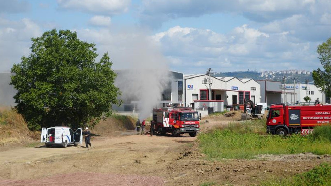 Kocaeli'nde doğal gaz borusu delindi faciaya ramak kaldı