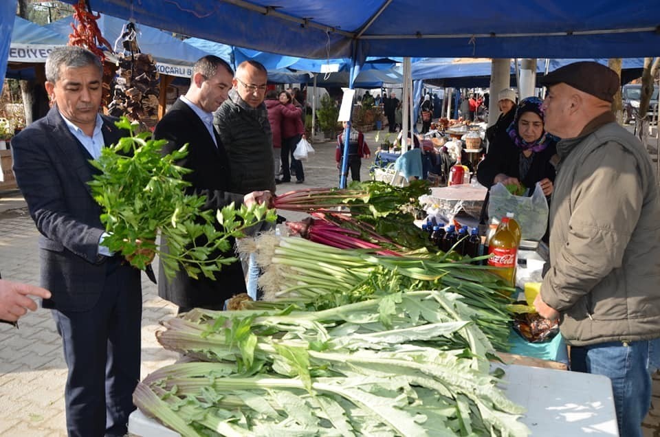 Koçarlı semt pazarlarında korona önlemi 