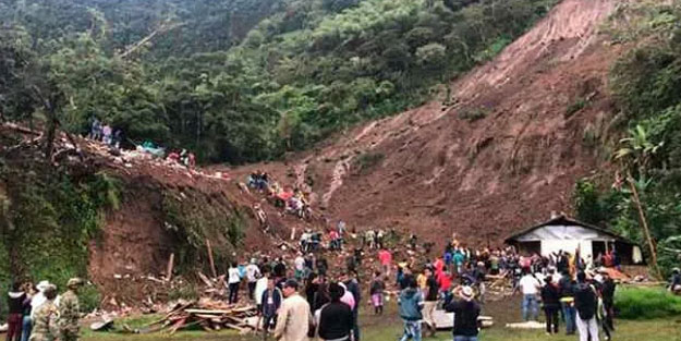 Kolombiya'daki heyelanda gece kulübü toprak altında kaldı!